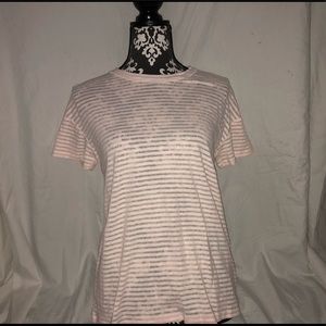 Baby Pink Stripped Short Sleeve T-Shirt